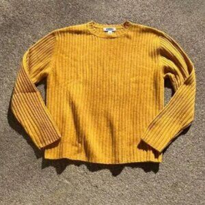Y2K Vintage Lambswool Chunky Golden Yellow Crewneck Sweater Large Men’s Women’s